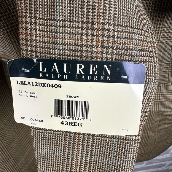 Lauren Ralph Lauren Brown Plaid Sports Coat Blazer Jacket 43 Reg NWT - Picture 3 of 11
